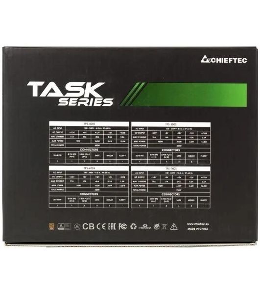 Блок питания Chieftec Task TPS-700S, 700Вт, 80 PLUS Bronze, 120мм, черный