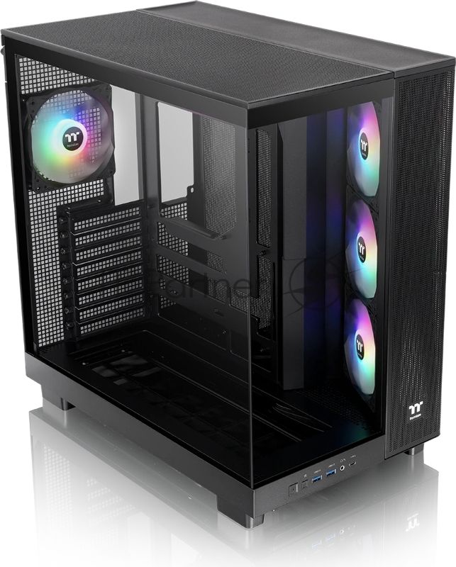 Компьютерный корпус Thermaltake View 380 XL TG ARGB черный без БП E-ATX 2x120мм 2xUSB3.0 audio bott PSU