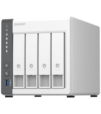 Сетевое хранилище SMB QNAP TS-433-4G NAS 4 HDD trays. ARM 4-core Cortex-A55 2.0GHz, ram 4 Gb (max), 1x1GbE, 1x2.5GbE, 2xUSB 2.0 port,1xUSB 3.2 Gen 1