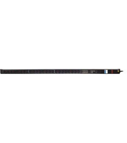 Блок распределения питания Powercom PDU-32AVMS24-18C3-6C9-3P верт.размещ. 18xC13 6xC19 с сетевым мониторингом 3x32A EN 60309 2м