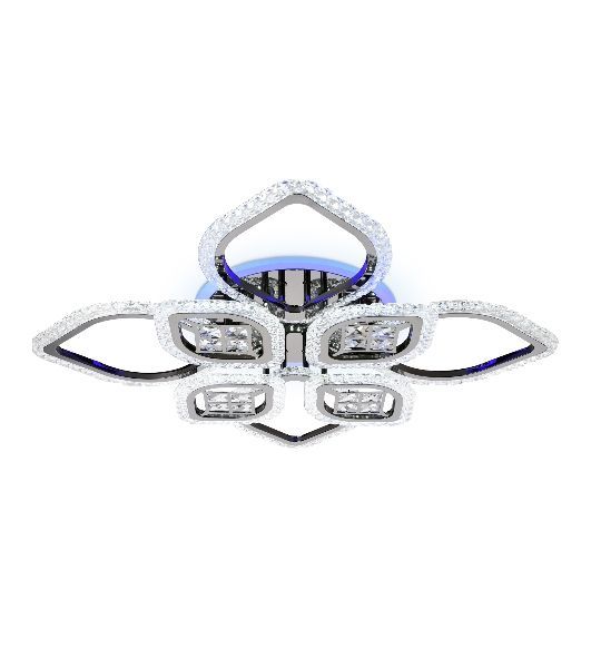 Светильник Ambrella light FA2835/4+4 DCH черный хром 3000K/4200K/6400K 118W 750*750*120 (ПДУ РАДИО 2.4G)