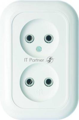 Розетка Кунцево-Электро 2-м СП Валентина 10А IP20 РС10-393 белый