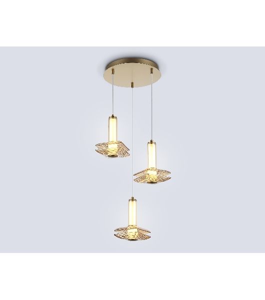 Подвесной светодиодный светильник Ambrella light LH31011/3 BS/TI латунь/янтарь 35W 3000K D450*1790