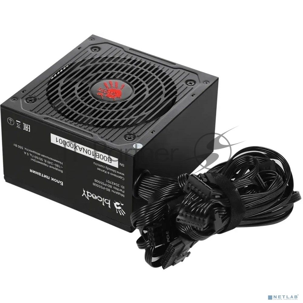 Блок питания Bloody BD-PS550B, 550Вт, 80 PLUS Bronze, 120мм, черный