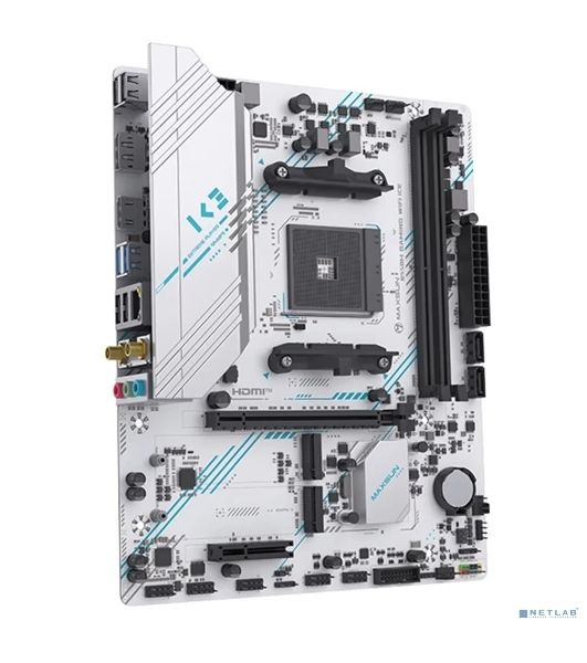 Материнская плата MAXSUN MS-B550M GAMING WIFI ICE, AM4, AMD B550, 2xDDR4, 2xSATA, 2xM.2, 1xPCIe 4.0 x16, 1xPCIe 3.0 x4, 1xHDMI, 1xDP, 1x1Gb LAN, Wi-Fi 5, Bluetooth 4.2, 2xUSB-A 5Gbps, 4xUSB-A 2.0, 3x3.5 мм, 5.1, mATX