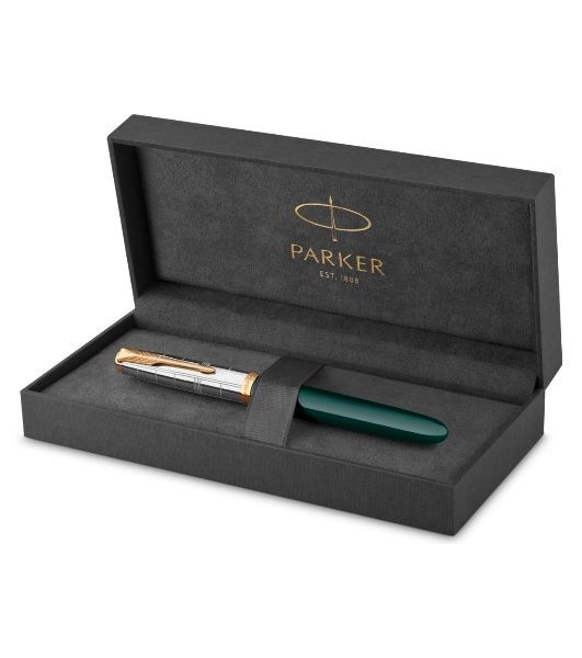 Ручка перьевая Parker 51 Premium (CW2169074) Forest Green GT, F, сталь нержавеющая, подарочная коробка