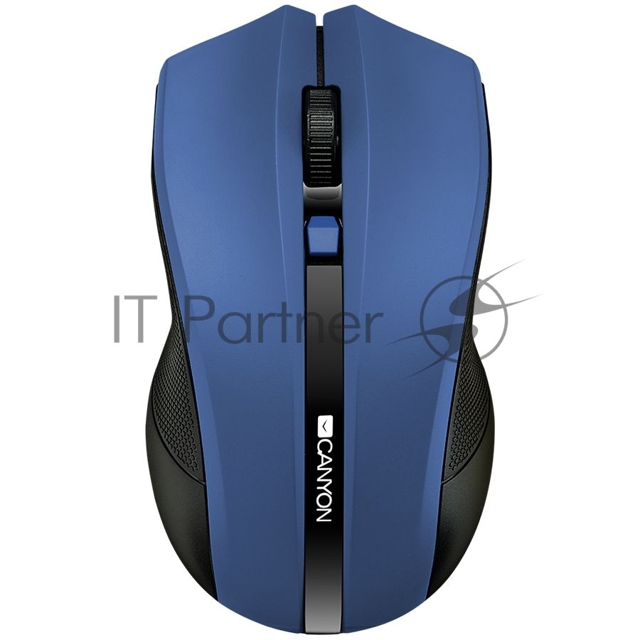Мышь беспроводная Canyon MW-5 синий, 1600 dpi, радиоканал, USB, кнопки - 4