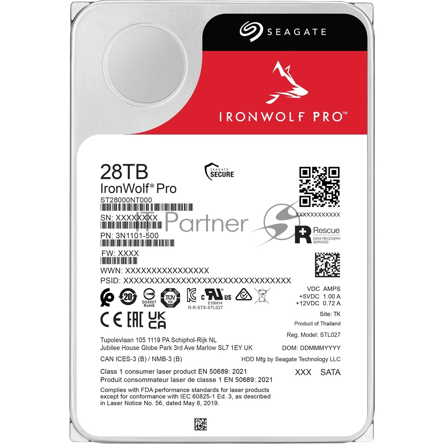 Жесткий диск HDD Seagate IronWolf Pro 28Tb 7200rpm SATA 512Mb 3.5"