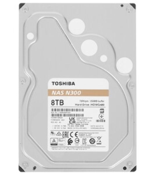 Жесткий диск HDD Toshiba N300 NAS SATA3 3.5" 8TB 7200 512Mb 6Gb/s 1 year warranty