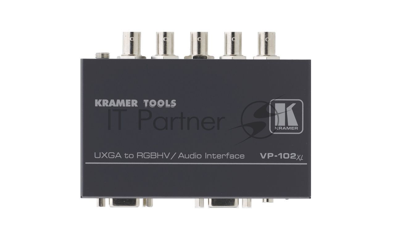Преобразователь сигнала Kramer Electronics VP-102xl сигналов VGA в RGBHV и стерео аудио сигналов, регулятор уровня аудиосигнала (видео: 420MHz; аудио: >100kHz)