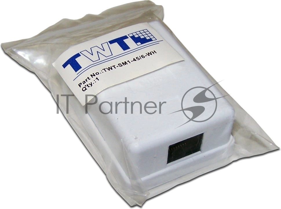Настенная розетка, 1 порт RJ-45 категории 6, UTP, белая