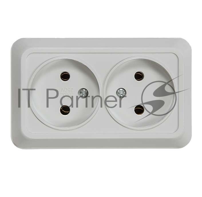 Розетка 2-м BOLLETO накл. 7102 белый ASD/IN HOME 4680005959822