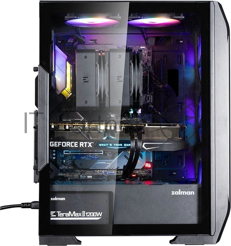 Компьютерный корпус ZALMAN N7 PLUS V2, ATX, черный, WINDOW, 1xCombo (3.5” or 2.5”), 1 x 3.5”, 3 x 2.5”, 2xUSB2.0, 1xUSB3.0, FRONT 3x120мм RGB, REAR 1x120мм RGB, TOP 2x120мм RGB, SIDE 1x120мм