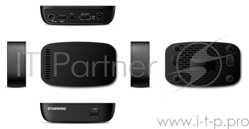 Приставка для цифрового ТВ Starwind CT-160 черный, DVB-T2, DVB-T, DVB-C, HDMI, USB 2.0 х2