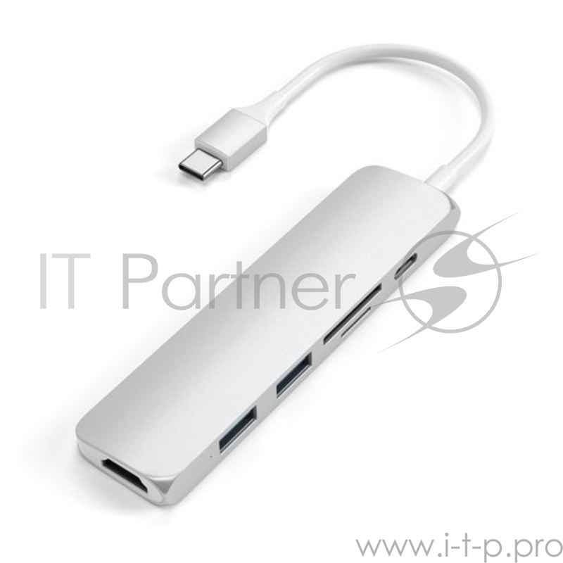 USB-C адаптер Satechi Type-C Slim Multiport Adapter V2. Интерфейс USB-C. серебристый.