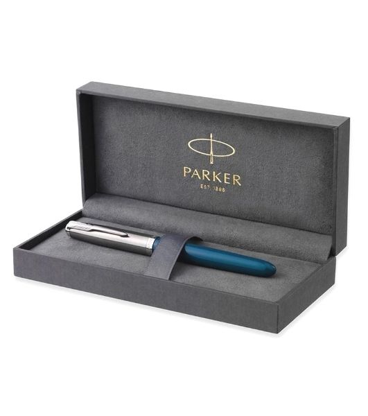Ручка перьевая Parker 51 Core (CW2123506) Teal Blue CT, F, сталь нержавеющая, подарочная коробка