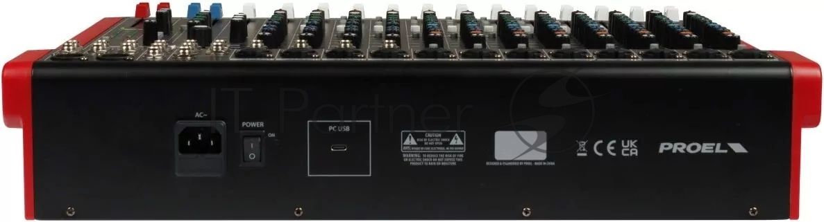 Микшерный пульт PROEL [MQ1642X] 16-ти канальный, 24 бит/48 кГц DSP, Bluetooth, медиа-плеер, 8x Combo XLR микр./лин. входа, 4x XLR+1/4" TRS (L/R) стерео микр./лин. входа, 2x XLR+1/4" TRS Main вых., 2x2 USB аудио интерфейс, 2x USB-A порта