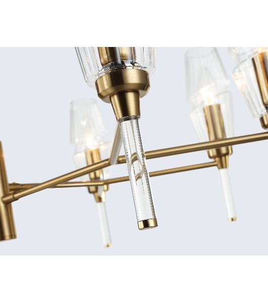 Люстра Ambrella light LH55202/8 BS/CL латунь/прозрачный E14*8 max 40W D800*520