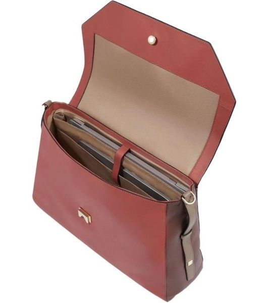 Деловая сумка женская Piquadro Circle BD6778W92/ARTM с отделением для ноутбука 14" терракотовая/кофейная натур.кожа