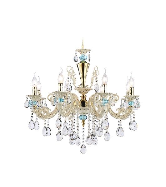 Светильник Ambrella light TR4926/8 GD/WH/CL золото/белый/прозрачный E14*8 max 40W D740*630
