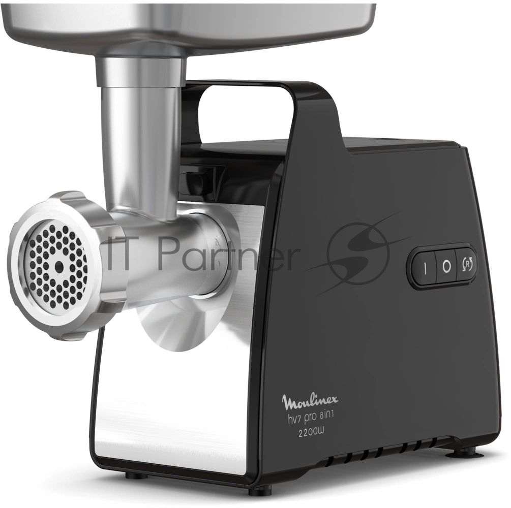 Мясорубка электрическая Moulinex ME558810 черный, 2200 Вт, 3.9 кг/мин, реверс, насадки - 8