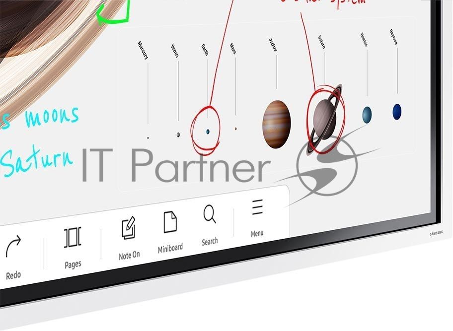 Панель Samsung WM65B Flip Chart Pro белый, 65 ", 3840x2160, 16:9, E-LED BLU, 350 кд/м2, 8 мс, cенсорный, 4000:1, 178°/178° (RUS)