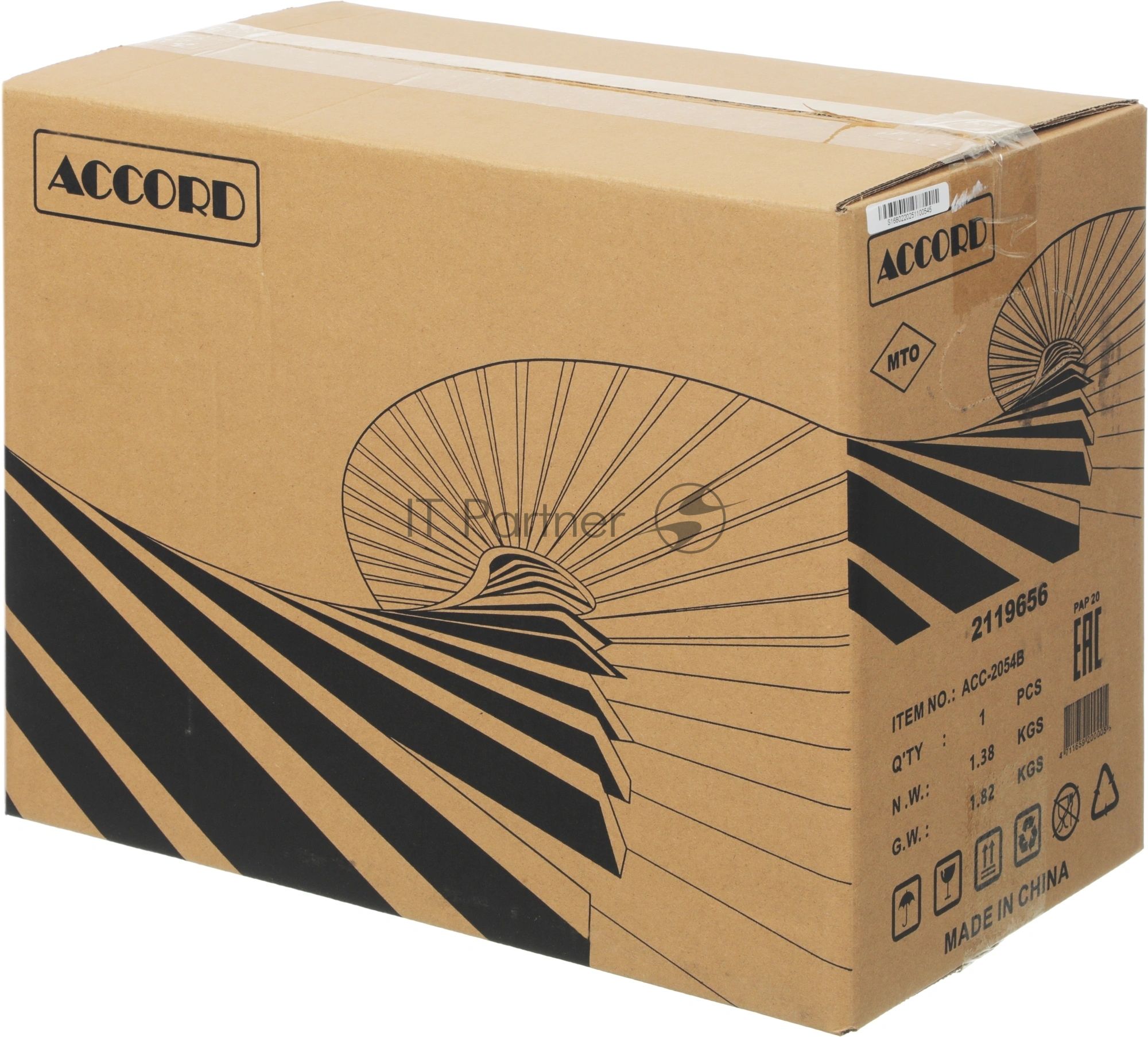 Компьютерный корпус Accord Entry ACC-2054B черный без БП mATX 1x80мм 2xUSB 2.0 audio
