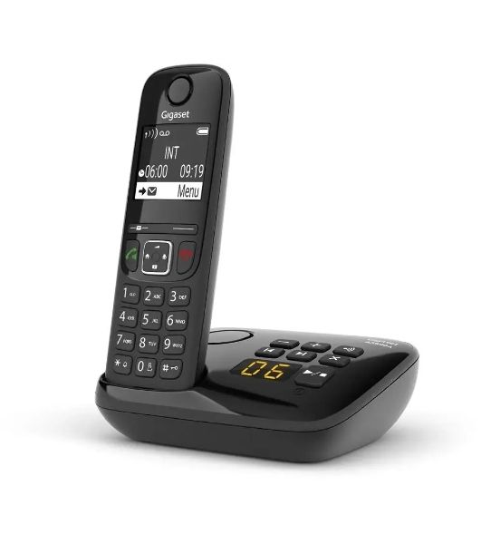 Радиотелефон Dect Gigaset AS690A черный автооветчик АОН