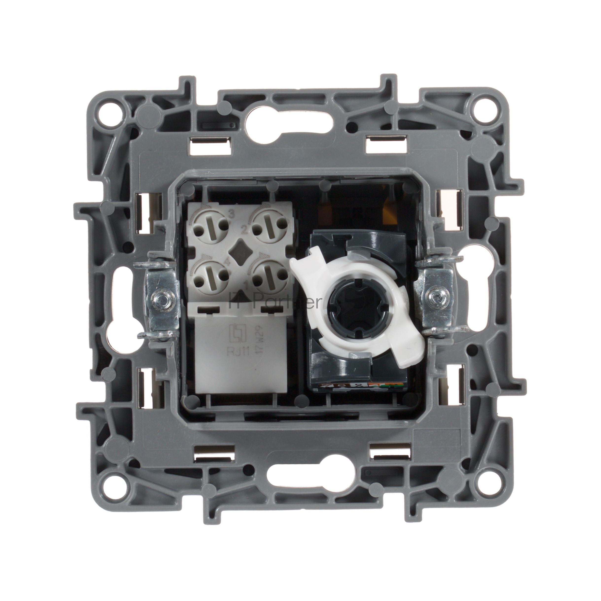 Розетка компьютерная RJ11+RJ45 к. 5 UTP, сл. кость ETIKA Розетка RJ11+RJ45 к. 5 UTP, сл. кость