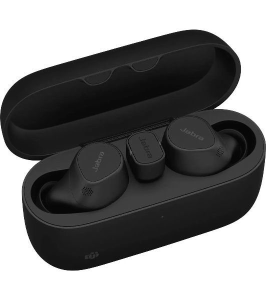 Наушники TWS Jabra Evolve2 Buds черный, внутриканальные, Bluetooth + USB-адаптер, активное шумоподавление, до 33 ч