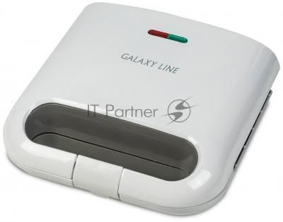 Сэндвич-тостер Galaxy Line GL 2962, белый, с несъемными пластинами, 800 Вт, индикаторы нагрева и сети, антипригарное покрытие рабочей поверхности, теплоизолированный корпус, прорезиненные ножки, препятствующие скольжению