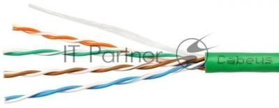 Кабель информационный Cabeus UTP-4P-Cat.5e-SOLID-LSLTx-GN-100 кат.5E U/UTP 4 пары PVC внутренний 100м зеленый