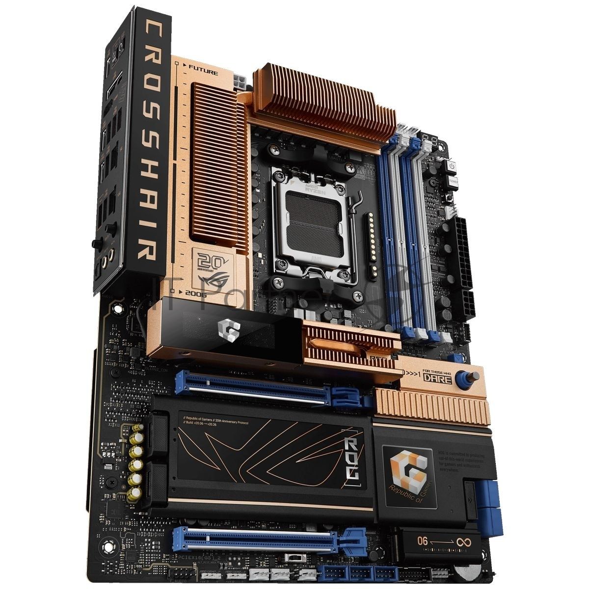 Материнская плата ASUS ROG CROSSHAIR 2006, AM5, AMD X870E, 4xDDR5, 4xSATA 6Gb/s, 5xM.2, 2xPCIe 5.0 x16, 1xHDMI, 1x 10Gb LAN + 1x 5Gb LAN, 2xUSB4 Type-C + 6xUSB 3.2 Gen2 Type-A + 3xUSB 3.2 Gen2 Type-C, 2x3.5 мм, 7.1, ATX