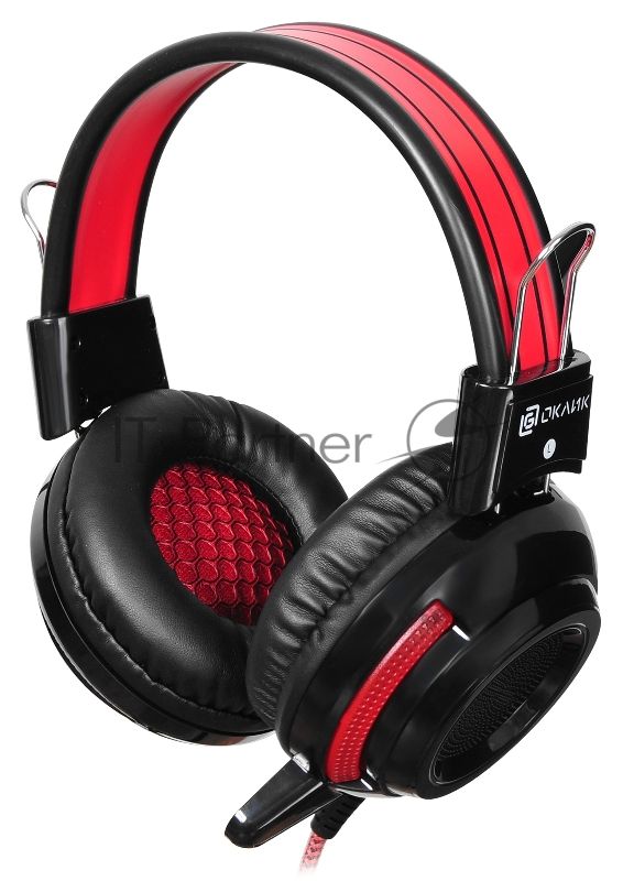 Проводные наушники Oklick HS-G300 черный/красный, полноразмерные, Jack 3.5 мм