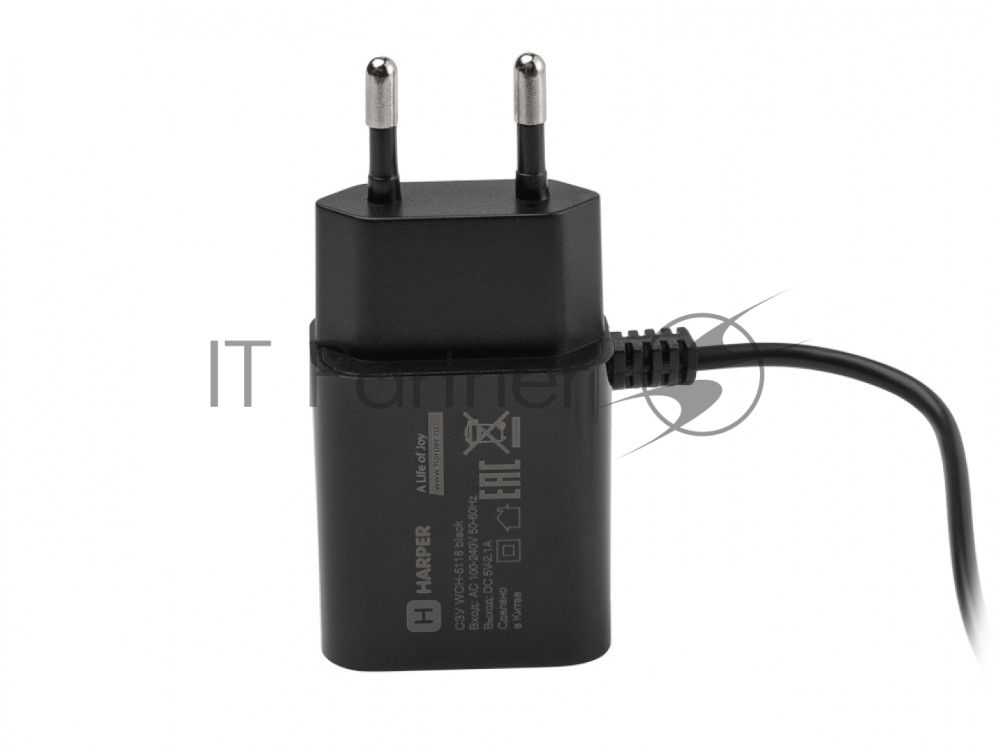 Сетевое зарядное устройство Harper WCH-5118 черный 1xUSB 2.1A + кабель USB Type-C