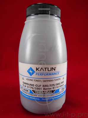 Тонер Samsung CLP 320/325/360/365, CLX 3170/3305, Xerox 6110 черный, химический (фл.90г.) Katun фас. Россия