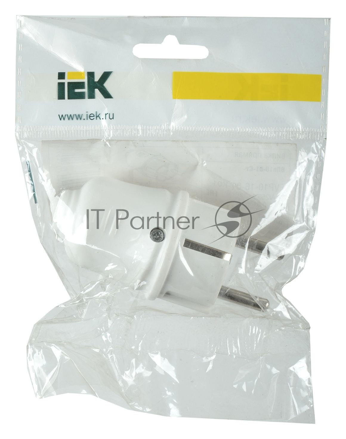 Вилка IEK EVP10-16-01-K01 ВПп10-01-Ст разборная прямая с з/к 16А белая