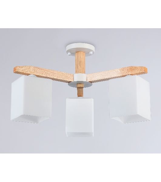 Светильник Ambrella light TR83115/3 WH/LW белый/светлое дерево E27/3 max 40W D580*320