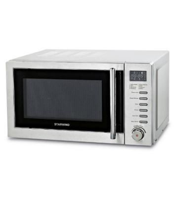 Микроволновая печь Starwind SMW5220 серебристый, 20 л, 700 Вт, переключатели - кнопки, поворотный механизм