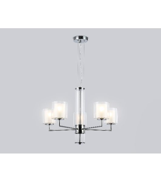 Люстра Ambrella light LH56001/5 СH/FR хром/белый матовый E14*5 max 40W D640*1260