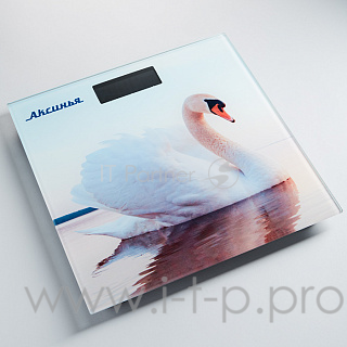 Весы напольные электронные АКСИНЬЯ КС-6010 ""белый лебедь"": 180 кг, 26*26см (10)