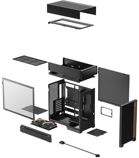Корпус DeepCool CL660, Midi-Tower, чёрный, 2 x 120 мм