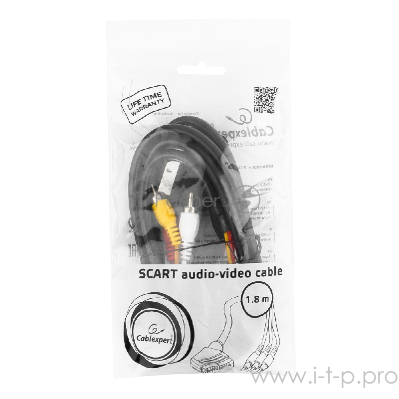 Кабель аудио/видео Gembird 1 x RCA x 3 (male)/1 x SCART (male), 1.8 м
