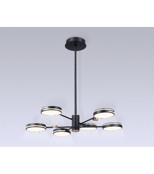 Подвесной светодиодный светильник Ambrella light FL51639/6 BK/GD черный/золото 3000K/4200K/6400K 50W D800*780 (Без ПДУ)