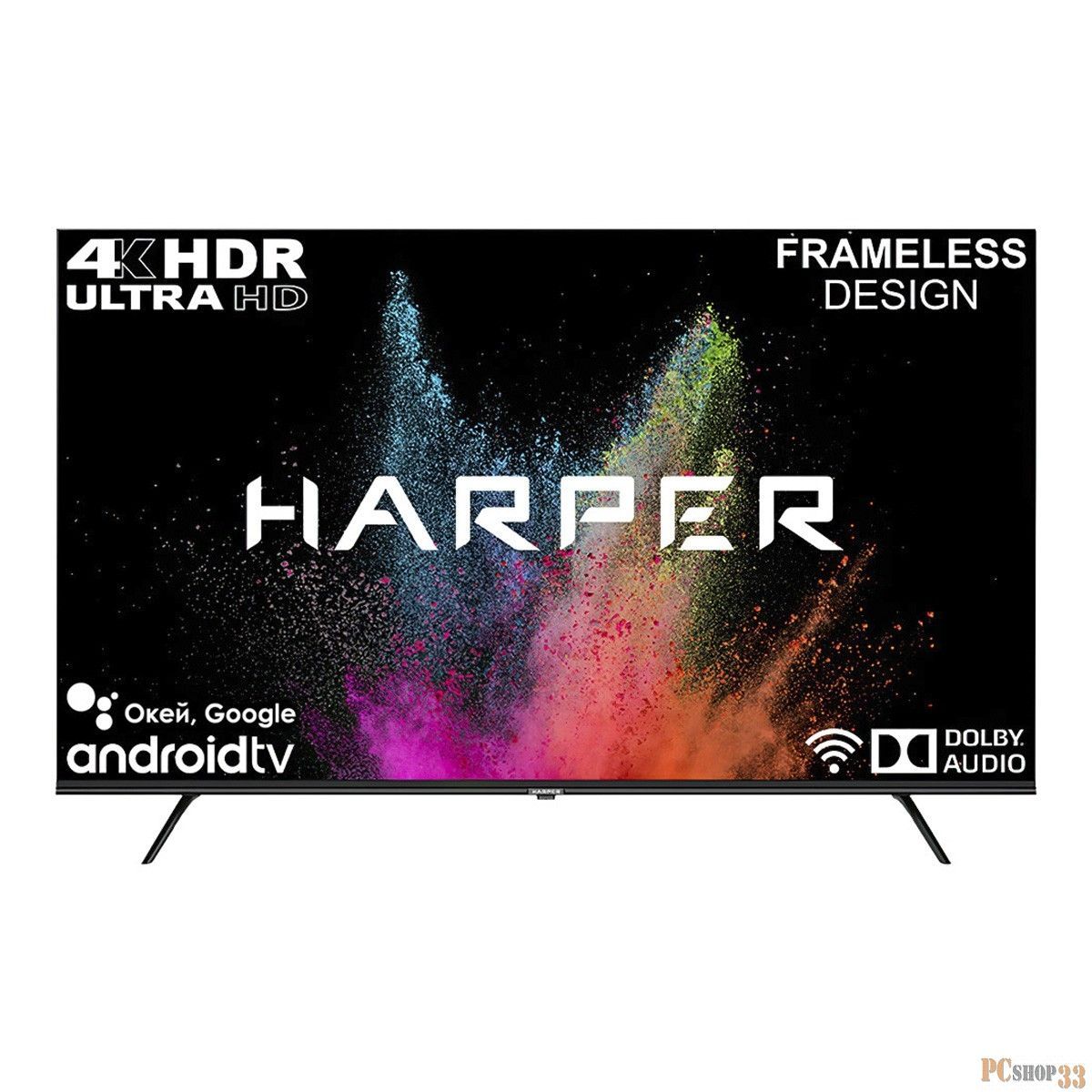 Телевизор Harper 55" 55U770TS черный LED UHD UHD 60Hz Android TV 2/16Gb