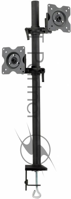 Настольное наклонно-поворотное крепление Kromax OFFICE-5, для 2-х LCD мониторов 13"-32", 5 ст. свободы, 3D вращение, VESA 75/100, max 2х6 кг GREY