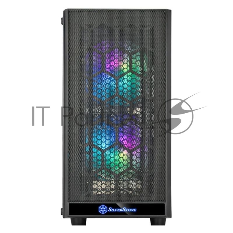 Компьютерный корпус Silverstone SST-PS15B-PRO Precision Mini Tower Micro ATX Computer Case, tempered glass, 2x 120мм ARGb, 1x ARGb Controller, black