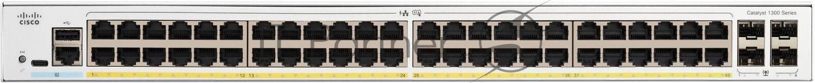 Коммутатор Cisco Catalyst C1300-48P-4G, 48×1 Гбит/с, 4×1 Гбит/с SFP, управляемый