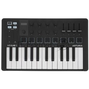 Клавиатура MIDI 231509 Arturia MiniLAB 3 Rose Quartz 25 клавиш, 8 энкодеров, 8 RGB пэдов, 8 фейдеров, дисплей, сенсорные регуляторы Pitch/Modulation, MIDI-выход, 1/4" Jack вход педали, режим Chord, арпеджиатор, USB-C