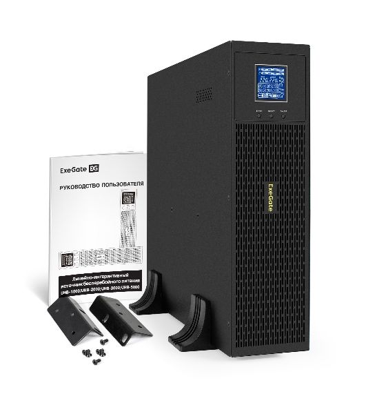 Источник бесперебойного питания Pure Sine Wave ExeGate SinePower UHB-5000.LCD.AVR.6C13.RJ.USB.3U (5000VA/4000W, LCD, AVR, 6*C13, RJ45/11, USB, возможность подключения до десяти внешних батарейных блоков 48В (поставляются отдельно), Rackmount 3U/Tower, мет
